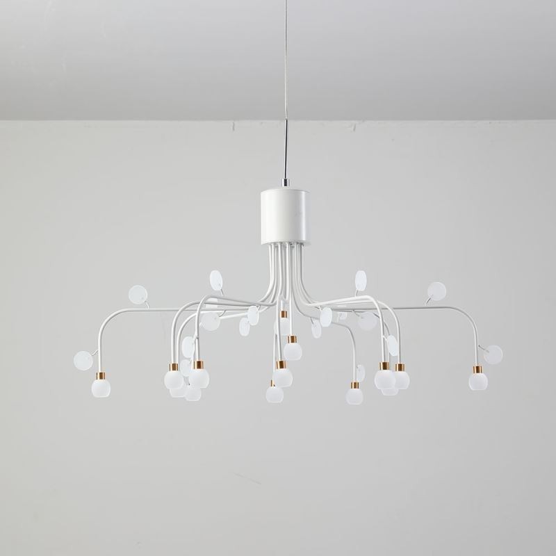 Suspension nordique créative blanche naturelle, 14 lumières