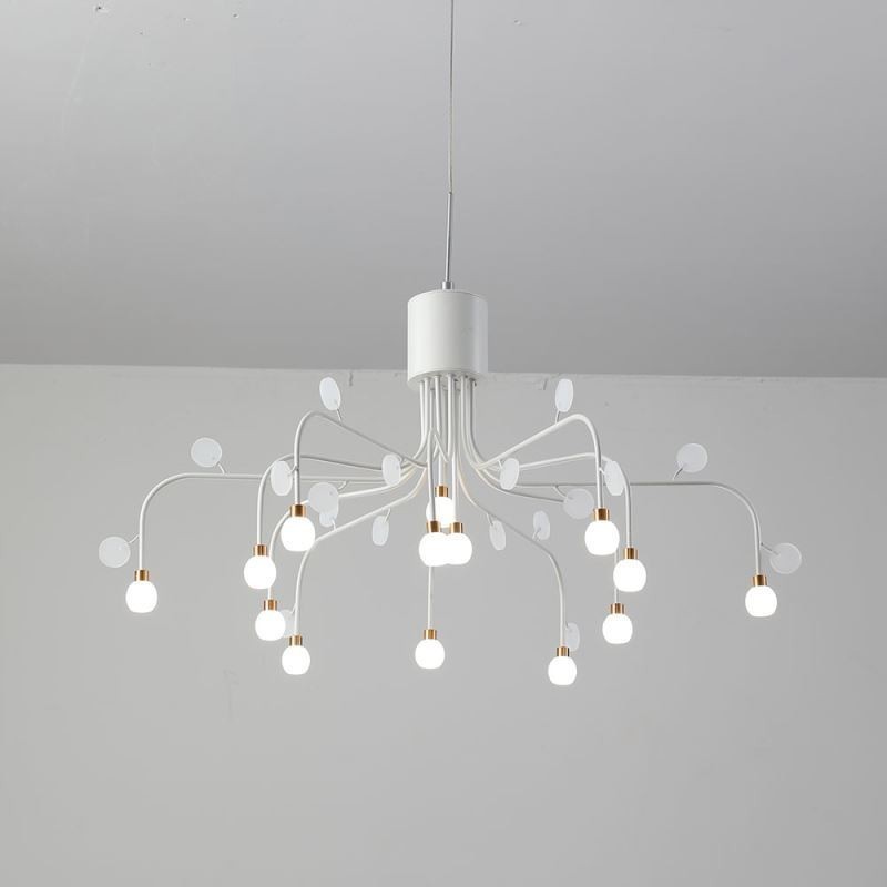Suspension nordique créative blanche naturelle, 14 lumières