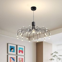Suspension nordique créative blanche naturelle, 30 lumières