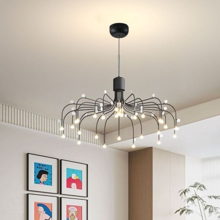 Suspension nordique créative blanche naturelle, 30 lumières Suspension nordique créative blanche naturelle, 30 lumières