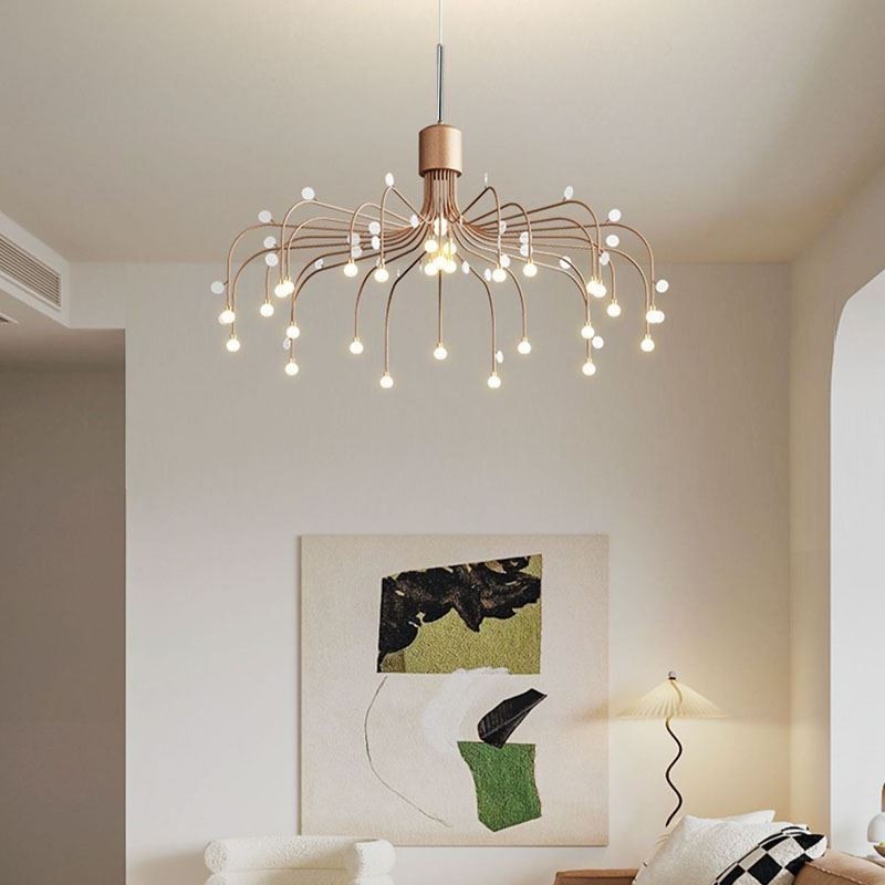 Suspension nordique créative blanche naturelle, 30 lumières