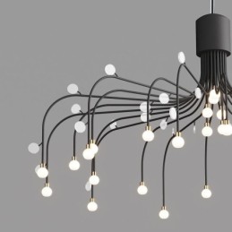 Suspension nordique créative blanche naturelle, 30 lumières