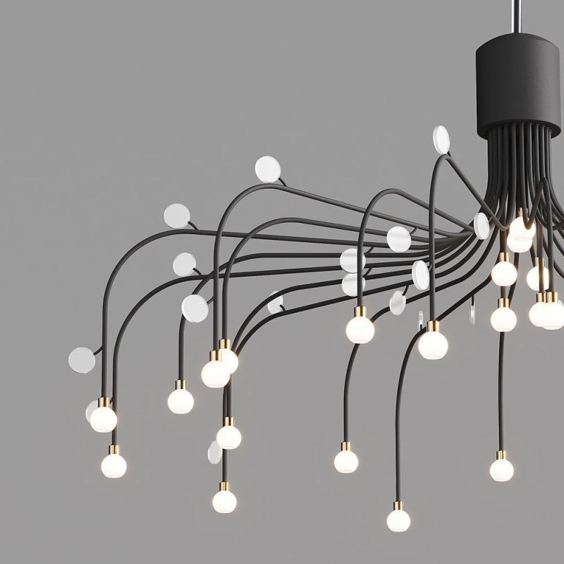 Suspension nordique créative blanche naturelle, 30 lumières