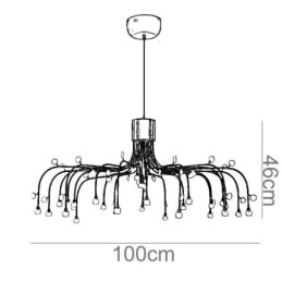 Suspension nordique créative blanche naturelle, 30 lumières