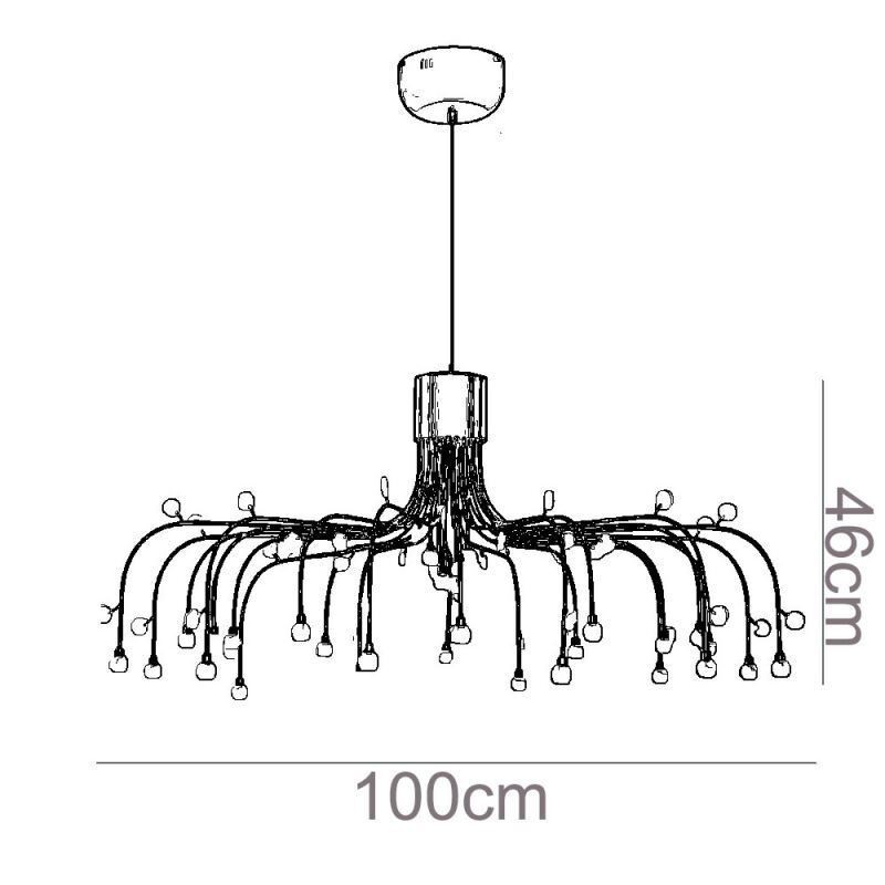 Suspension nordique créative blanche naturelle, 30 lumières