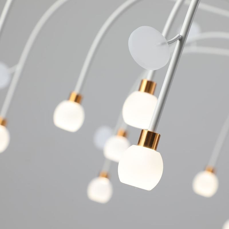 Suspension nordique créative blanche naturelle, 30 lumières