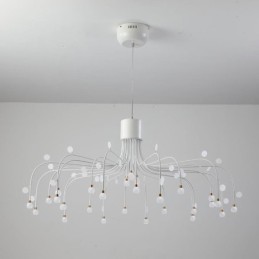 Suspension nordique créative blanche naturelle, 30 lumières