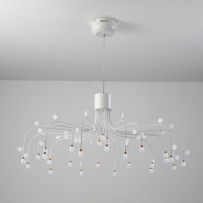 Suspension nordique créative blanche naturelle, 30 lumières