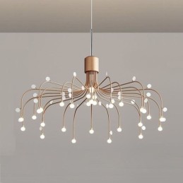 Suspension nordique créative blanche naturelle, 30 lumières