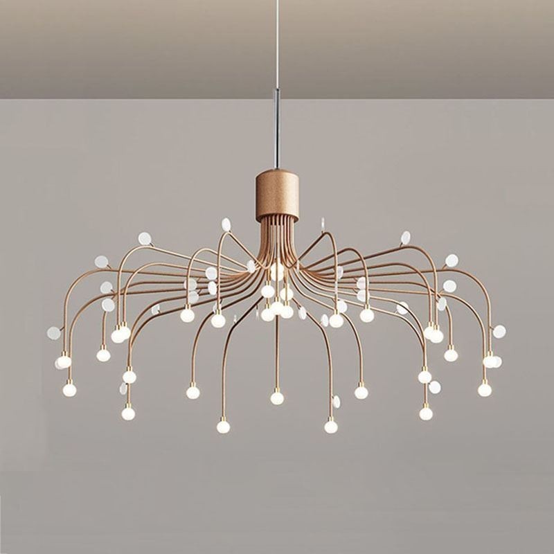 Suspension nordique créative blanche naturelle, 30 lumières