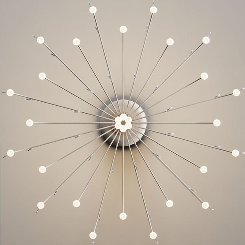 Suspension nordique créative blanche naturelle, 30 lumières