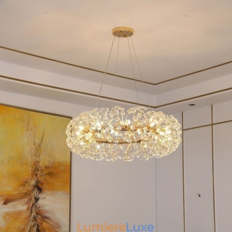 Suspension moderne minimaliste en fer forgé circulaire en forme de tournesol Suspension moderne minimaliste en fer forgé circulaire en forme de tournesol