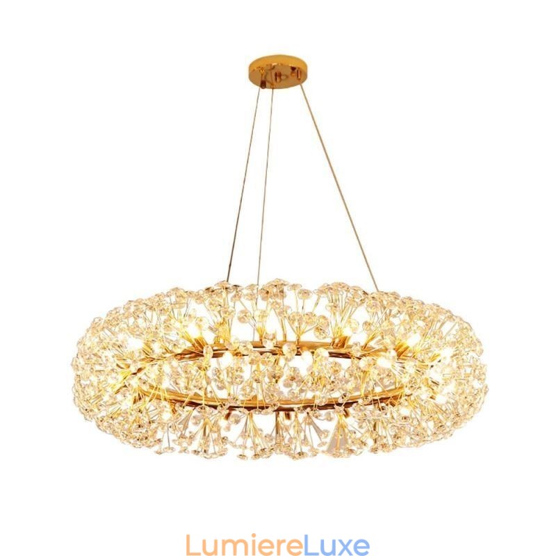 Suspension moderne minimaliste en fer forgé circulaire en forme de tournesol