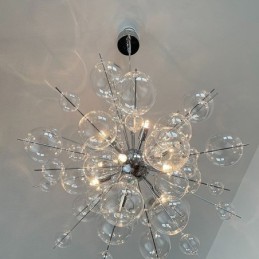 Suspension moderne et minimaliste en verre à bulles