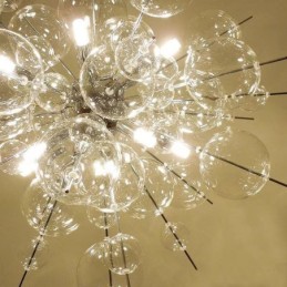 Suspension moderne et minimaliste en verre à bulles