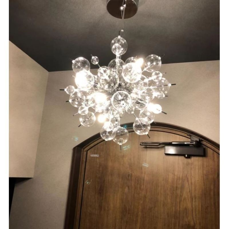 Suspension moderne et minimaliste en verre à bulles
