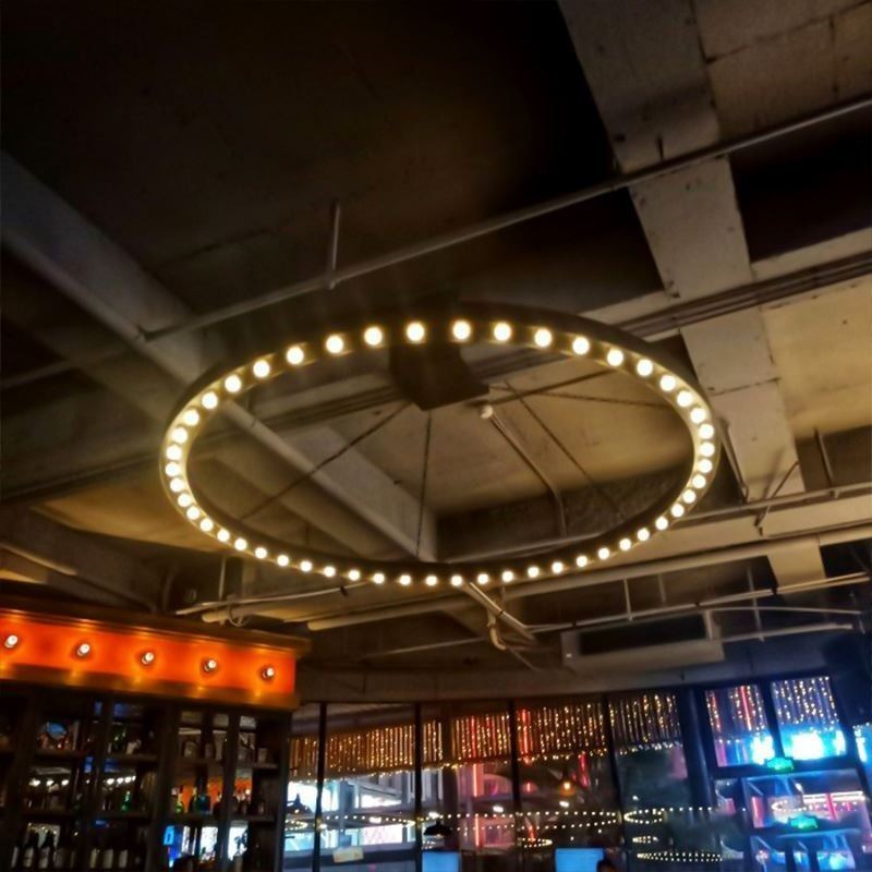 Suspension américaine rétro en fer forgé, luminaire décoratif de plafond