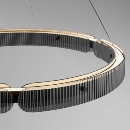 Suspension circulaire en verre 60 - 80 cm, intensité variable en continu, avec télécommande
