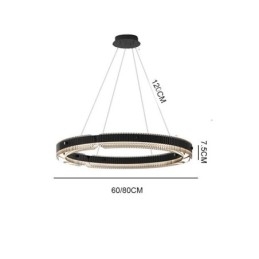 Suspension circulaire en verre 60 - 80 cm, intensité variable en continu, avec télécommande