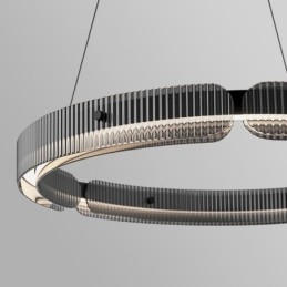 Suspension circulaire en verre 60 - 80 cm, intensité variable en continu, avec télécommande