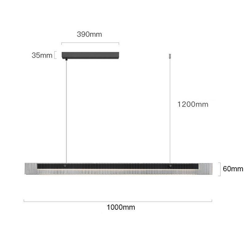 Suspension 100 cm en verre, intensité variable en continu, avec télécommande