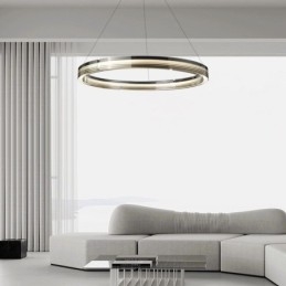 Suspension circulaire en verre trichromatique à intensité variable (60 x 80 cm)