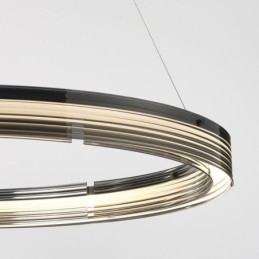 Suspension circulaire en verre trichromatique à intensité variable (60 x 80 cm)