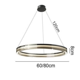 Suspension circulaire en verre trichromatique à intensité variable (60 x 80 cm)