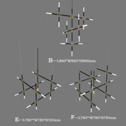 Suspension lumineuse créative à épisser, blanc chaud, lampe combinée DIY