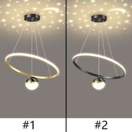 Suspension moderne simple en fer forgé et silicone avec anneau unique