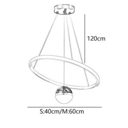 Suspension moderne simple en fer forgé et silicone avec anneau unique