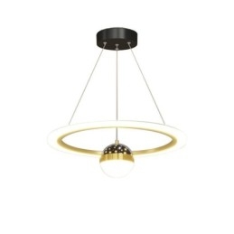 Suspension minimaliste en fer forgé et acrylique avec anneau en forme d'étoile