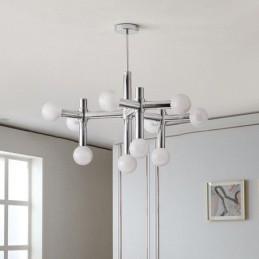 Suspension simple en fer forgé Magic Beans Molecule Plafonnier