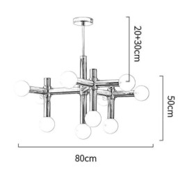 Suspension simple en fer forgé Magic Beans Molecule Plafonnier