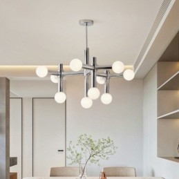Suspension simple en fer forgé Magic Beans Molecule Plafonnier
