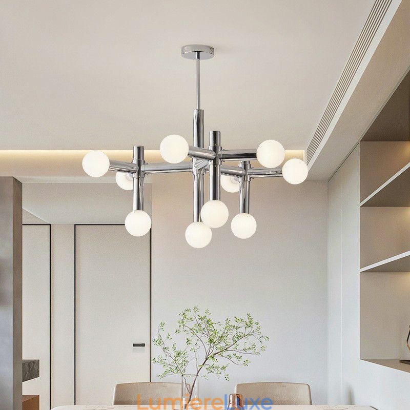 Suspension simple en fer forgé Magic Beans Molecule Plafonnier