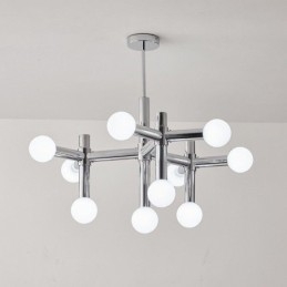 Suspension simple en fer forgé Magic Beans Molecule Plafonnier