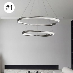 Suspension en fer forgé et acrylique avec anneau double cercle