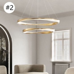 Suspension en fer forgé et acrylique avec anneau double cercle