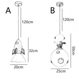 Suspension minimaliste en fer forgé Moon Landing Petit plafonnier