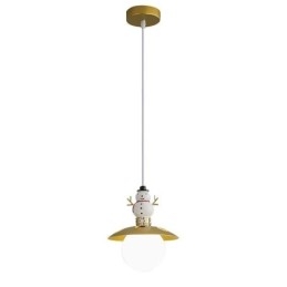 Suspension moderne simple G9 en fer forgé et résine, style bonhomme de neige
