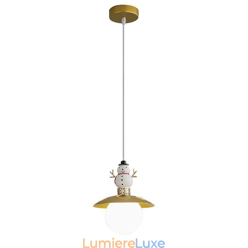 Suspension moderne simple G9 en fer forgé et résine, style bonhomme de neige
