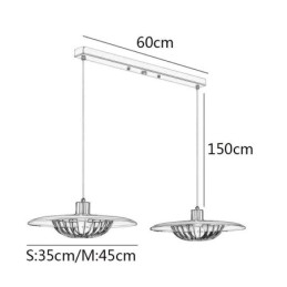 Suspension nordique créative en fer forgé avec disque