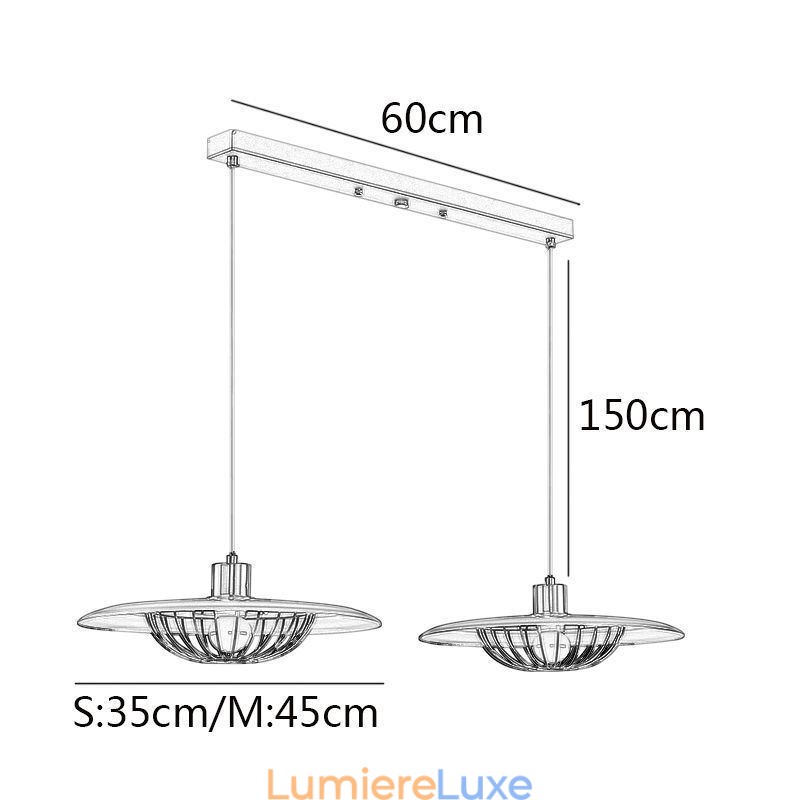 Suspension nordique créative en fer forgé avec disque