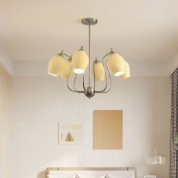 Suspension nordique créative en fer forgé et nickel sable, luminaire décoratif de plafond en forme d'étamine florale