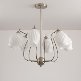 Suspension nordique créative en fer forgé et nickel sable, luminaire décoratif de plafond en forme d'étamine florale
