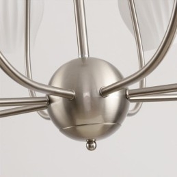 Suspension nordique créative en fer forgé et nickel sable, luminaire décoratif de plafond en forme d'étamine florale