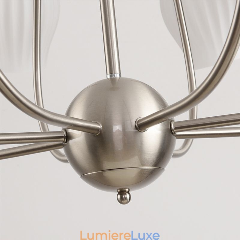 Suspension nordique créative en fer forgé et nickel sable, luminaire décoratif de plafond en forme d'étamine florale