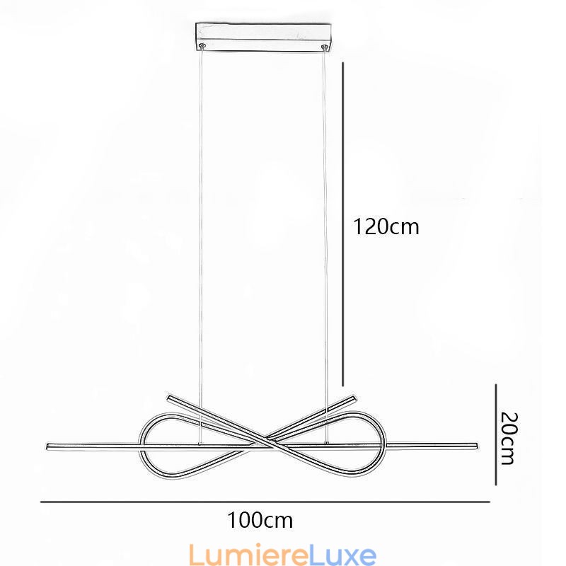 Suspension simple en aluminium avec nœud artistique