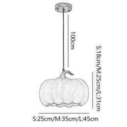 Suspension citrouille créative, plafonnier rétro japonais